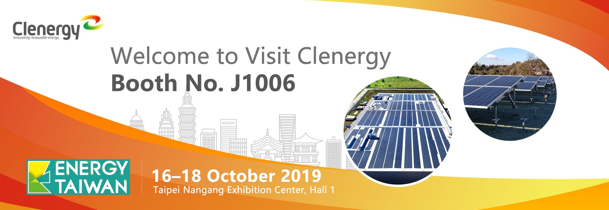 Clenergy at 2019 Energy Taiwan Invitation Letter